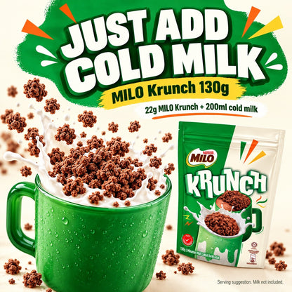 Nestlé MILO Krunch 130g Crunchy Chocolate Malt Snack Cereal Topping Dessert Drinks Halal