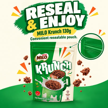 Nestlé MILO Krunch 130g Crunchy Chocolate Malt Snack Cereal Topping Dessert Drinks Halal