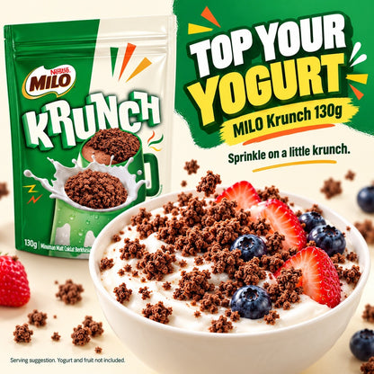 Nestlé MILO Krunch 130g Crunchy Chocolate Malt Snack Cereal Topping Dessert Drinks Halal