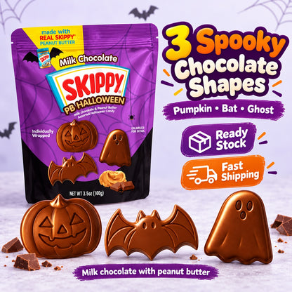 SKIPPY PB Halloween Milk Chocolate Peanut Butter Candy 100g Assorted Halloween Pumpkin Shapes