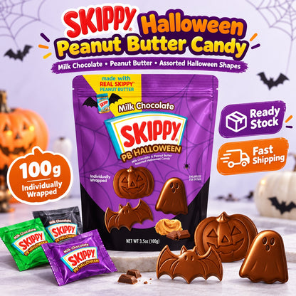 SKIPPY PB Halloween Milk Chocolate Peanut Butter Candy 100g Assorted Halloween Pumpkin Shapes