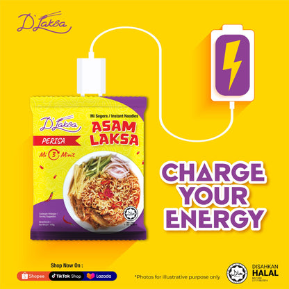D'Laksa Asam Laksa Instant Noodles 6 Packs 170g Halal