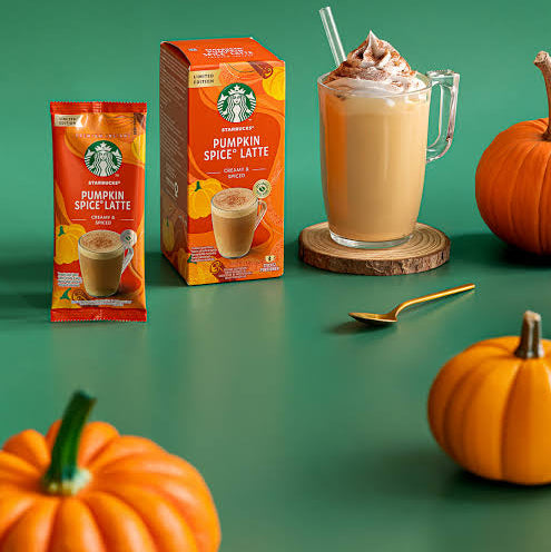 STARBUCKS Pumpkin Spice Latte Creamy & Spiced Instant Coffee 4 Sticks 96g
