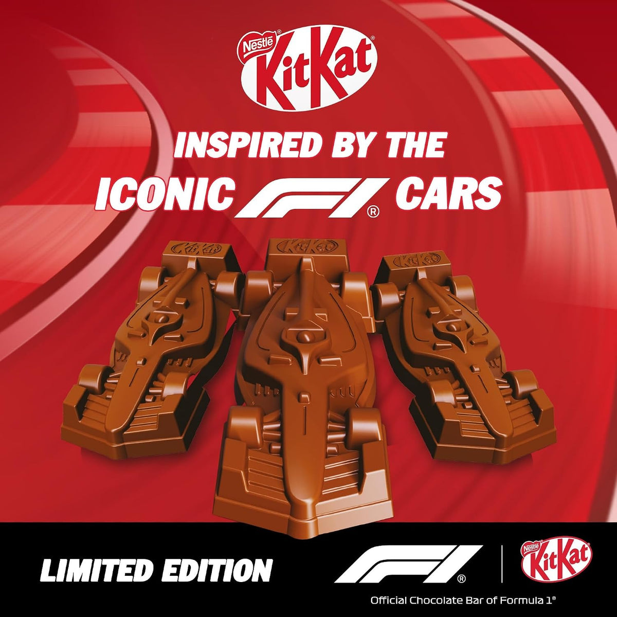 Nestle Kitkat F1 Racing Formula 1 Edition Car Shaped Milk Chocolate Bar Wafer Snack 8 Packs 88g