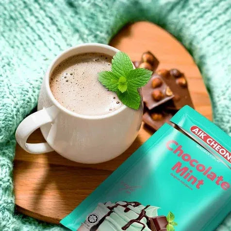 Aik Cheong Malaysia Café Art Chocolate Mint Instant Drink 456g 12 Sachets