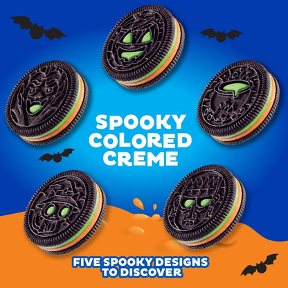 OREO Halloween Green & Orange Creme Sandwich Cookies 4 Per Pack