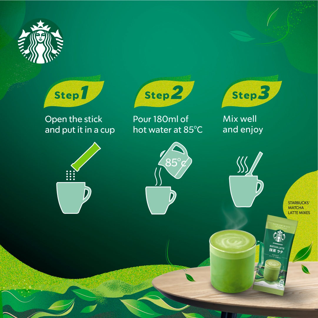 Starbucks Premium Instant Mixes Coffee 4 Sticks Caffè Latte Cappuccino Caramel Latte Caffè Mocha Matcha Latte