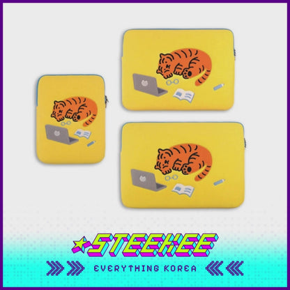 MUZIK TIGER Sleepy Red Tiger Laptop Notebook iPad Pouch Sleeve Yellow by Steekee Korea 2583