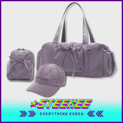 IU X New Balance Korea Glossy Ribbon Purple Collection Ball Cap Crossbody Bag Duffle Bag by Steekee Korea 2647