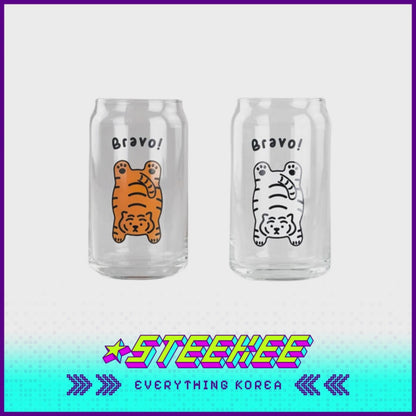 MUZIK TIGER Beer Can Glass Cup 470ml Souvenir Present Gift by Steekee Korea 2579