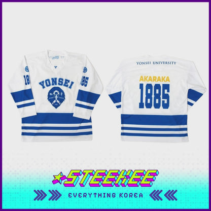 Yonsei University Authentic White Oversized Ice Hockey Jersey by Steekee Korea 2500