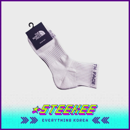 TNF Quick Dry Logo Ankle Socks White Unisex by Steekee Korea 2486