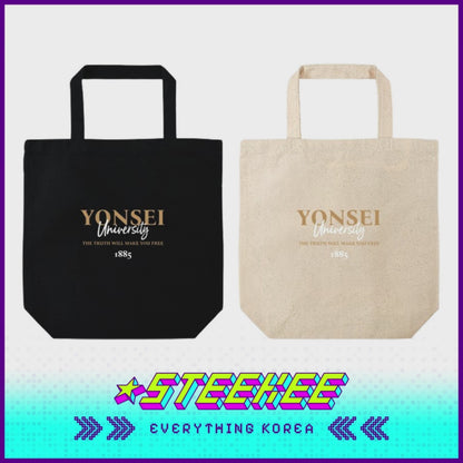 Yonsei University 1885 Logo Basic Eco Tote Bag with Base by Steekee Korea 2518