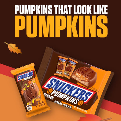 SNICKERS Halloween Treats Fun Size Chocolate Candy Pumpkin Shapes 155g Ghoulish Green 188g